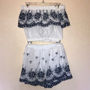 Zaful crop top and matching shorts two piece